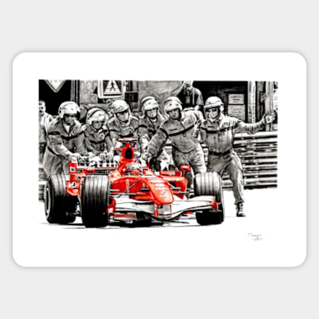 Michael Schumacher, Ferrari 248F1, Monaco Sticker by oleynik